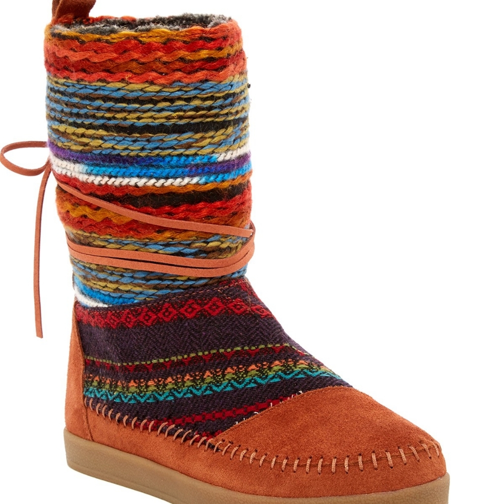 Toms Nepal Boot In Cognac Suede Textile